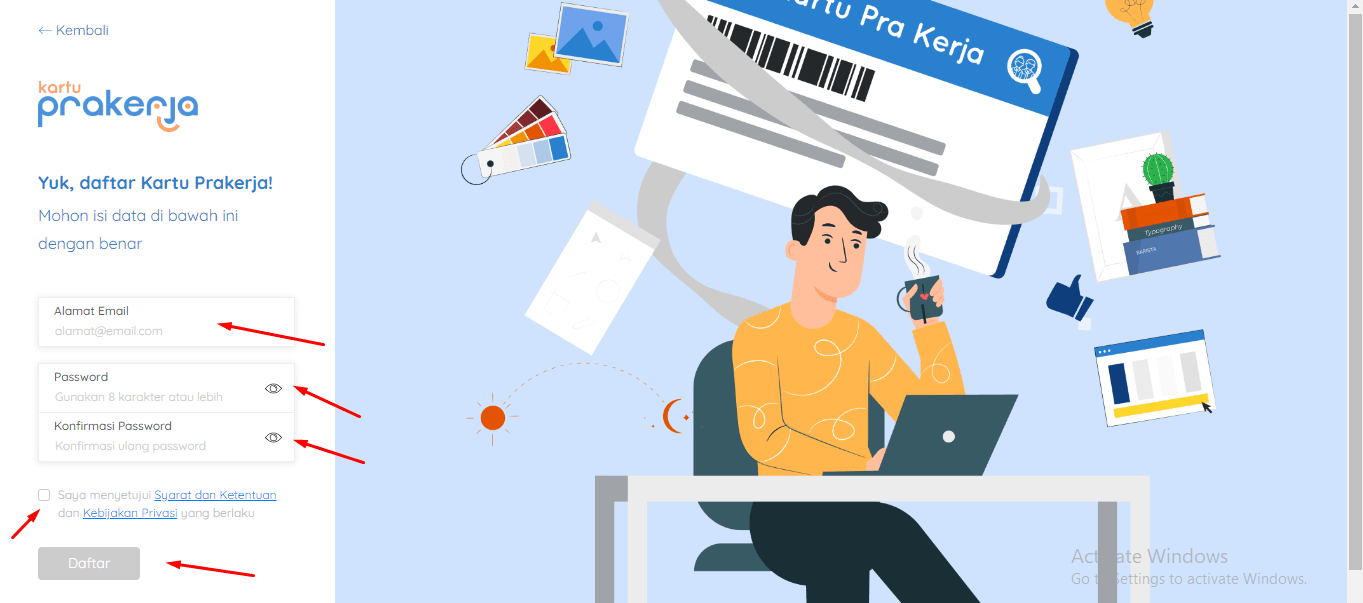 kartu pra kerja online