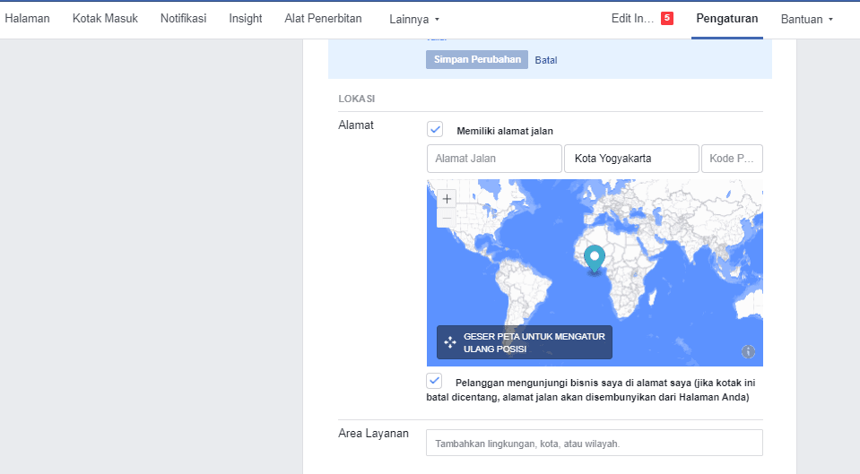 Halaman Location Facebook